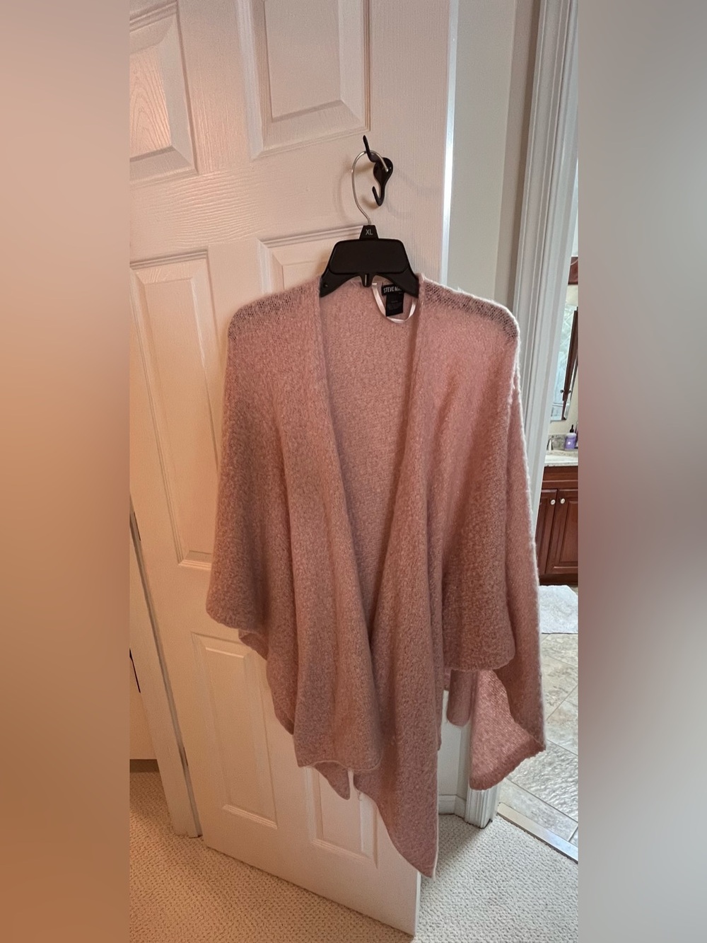 Steve Madden Cozy Open-Front Women's Sweater Wrap in Blush